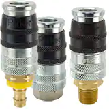 派克E-z-mate 系列快換陰接頭，扭轉(zhuǎn)開(kāi)關(guān)空氣流通，符合 ISO 4414 排氣要求